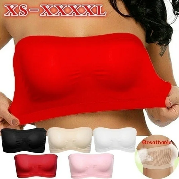 Women Seamless Strapless High Elastic Wrapped Invisible Strapless Soft Chest Wraps Tube Tops Push Up Bra Breathable Crop Top