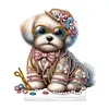Ornement de bureau en diamant de chien de tailleur - per&ccedil;age &agrave; un seul c&ocirc;t&eacute;