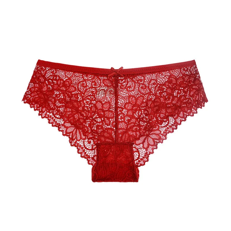 1 Pcs Sexy Lace Panties For Woman Low Waist Breathable Female Panty Hollow Transparent Briefs Hot Sale Underwear Women BANNIROU