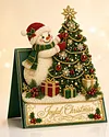 6pcs DIY Christmas Snowman Pearl Art Diamond Painting 3D Greeting Card