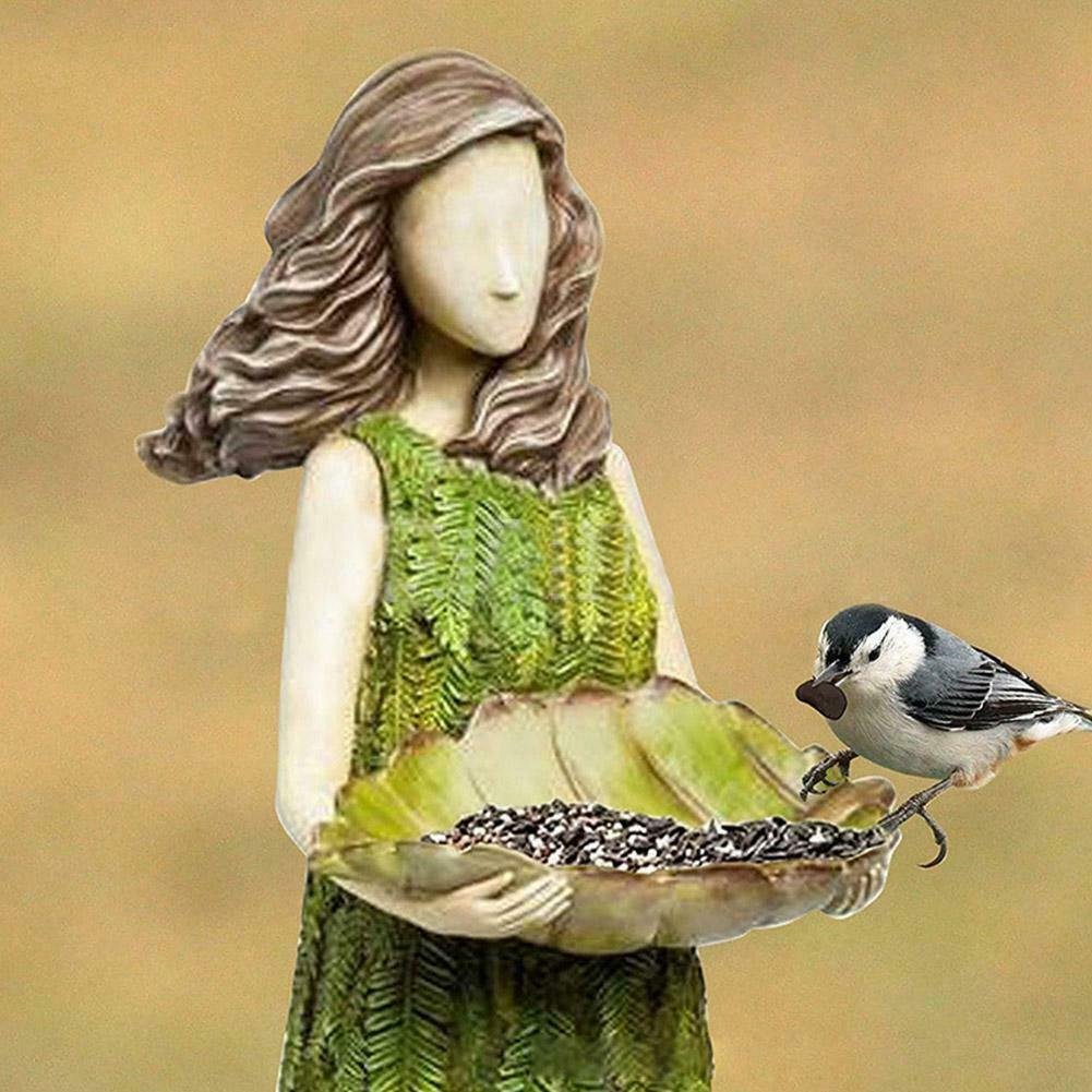 sherwood fern fairy statuary with bird feeder