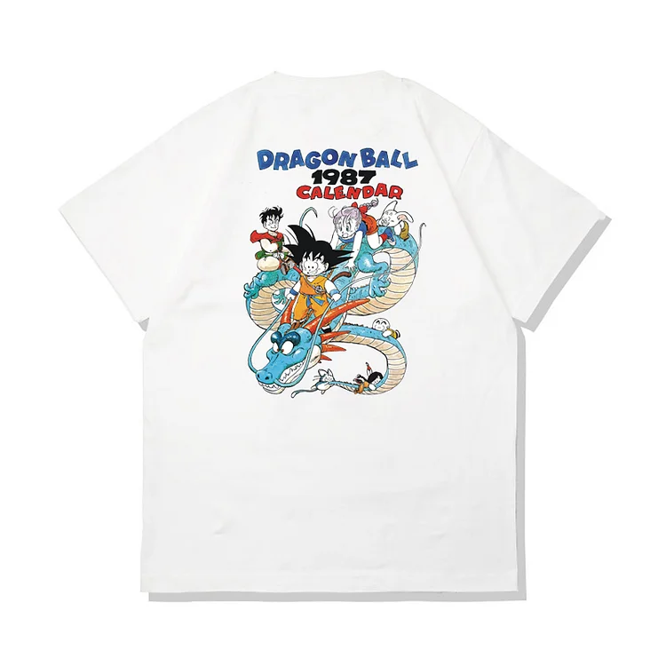 Pure Cotton Dragon Ball 1987 Calendar Back Print T-shirt weebmemes