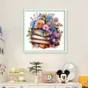 Flowers And Books-11CT Stamped Cross Stitch 40*40cm/15.75*15.75in