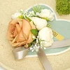 10PCS Wedding Bridal Groom Catering Ceremony Guests Corsage Boutonniere Wrist Bouquet Artificial Flower