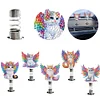 5Pcs Diamond Painting 2D Flat Angel Cat Shake Car Ornaments for Center Console