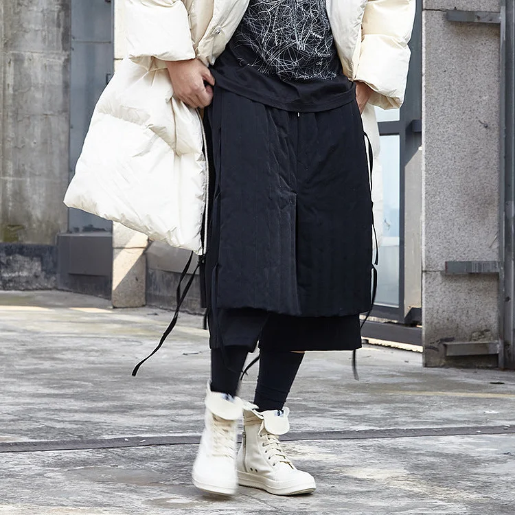 Dawfashion Techwear Streetwear-Japanese Darkwear Nick Down Slacks Pants-Streetfashion-Darkwear-Techwear