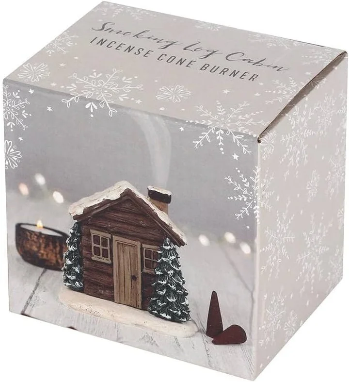 Log Cabin Snowy Winter Incense Cone Burner Decoration for Christmas gift | 168DEAL