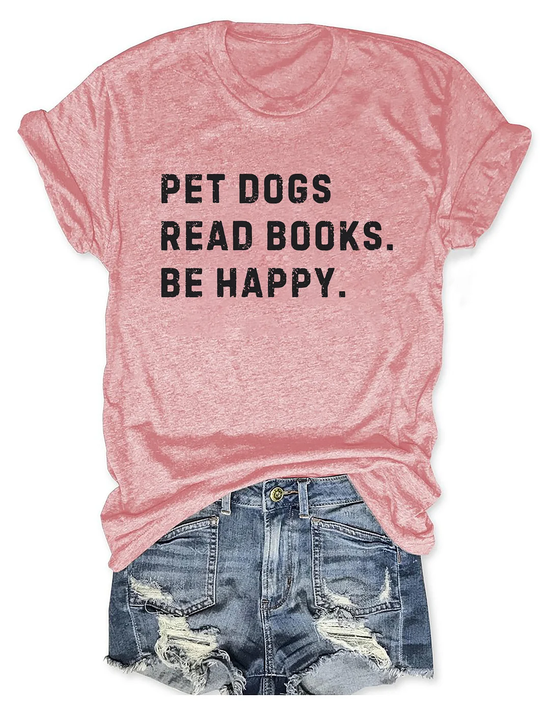 Pet Dogs Read Books Be Happy T-shirt