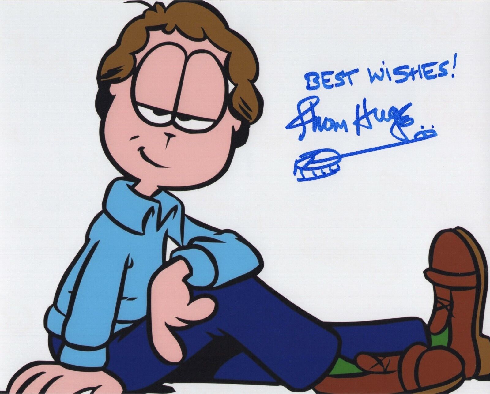 THOM HUGE SIGNED AUTOGRAPH GARFIEL CARTOON JON ARBUCKLE 8X10 Photo Poster painting