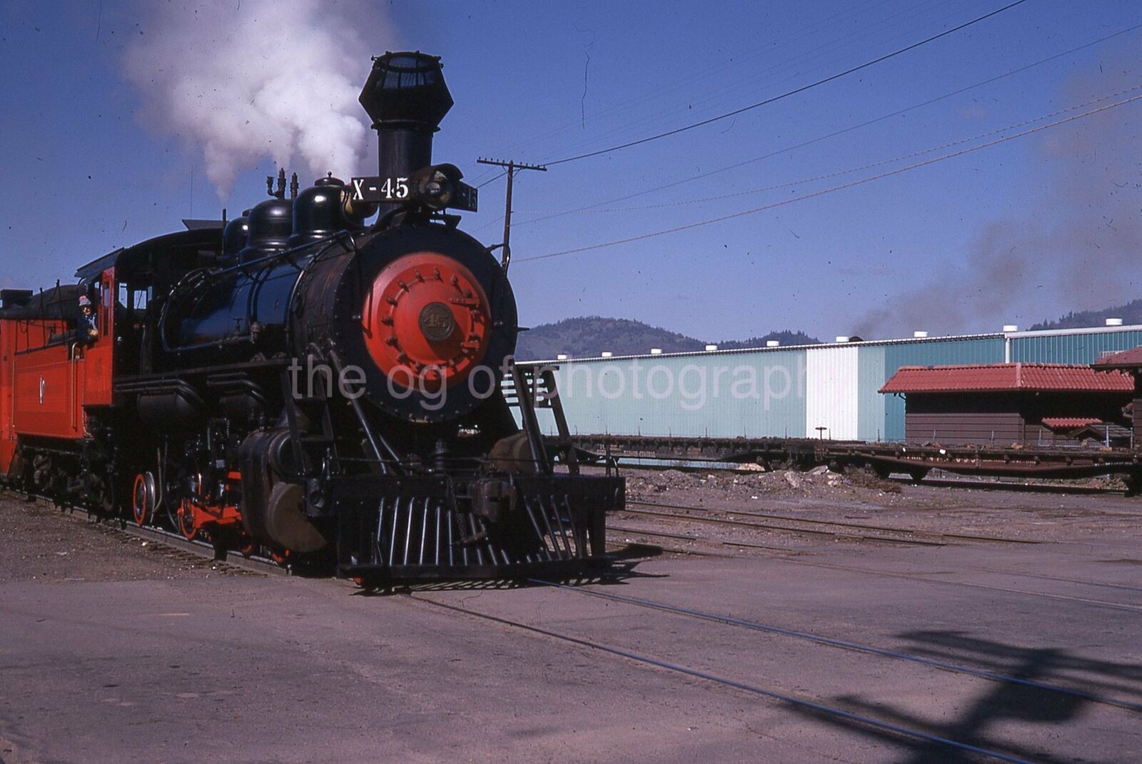 TRAIN LOCOMOTIVE Vintage 35mm FOUND SLIDE Transparency ENGINEER Photo Poster painting 02 T 2 D