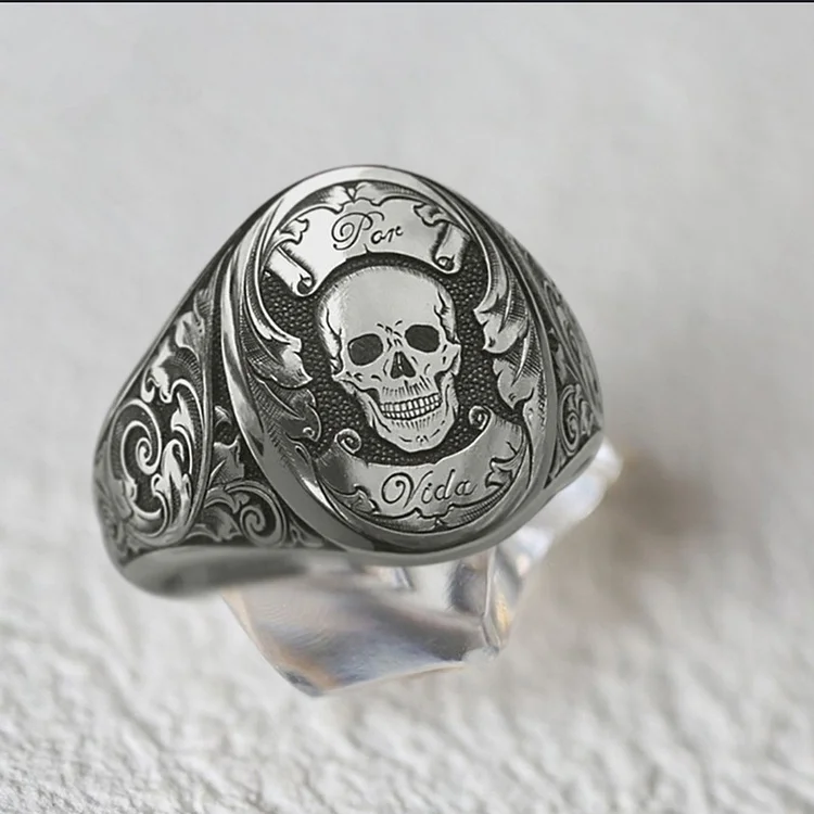 Distressed Skull Ring