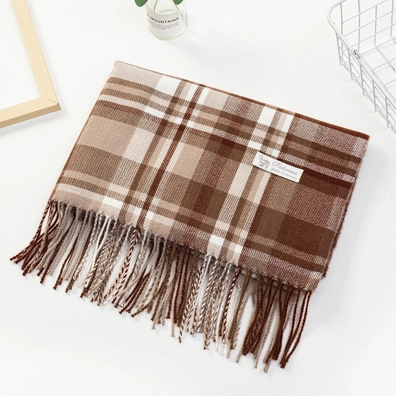 Imitation Cashmere Scarf Winter Women’s Japanese And Korean Sweet Mid-length Scarf Warm Printed Scarf Women’s Scarf Shawl