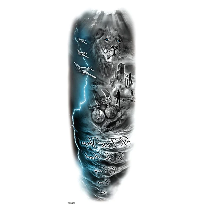 Fake Tattoo Dragon For Men Waterproof Sleeves Angel Tiger Snake Animal Stickers Waterproof Temporary Tattoos Skeleton Hand