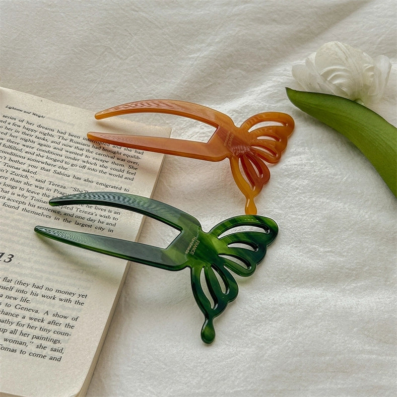 Women’s Minimalist Butterfly Acetic Acid Sheets Hair Clip