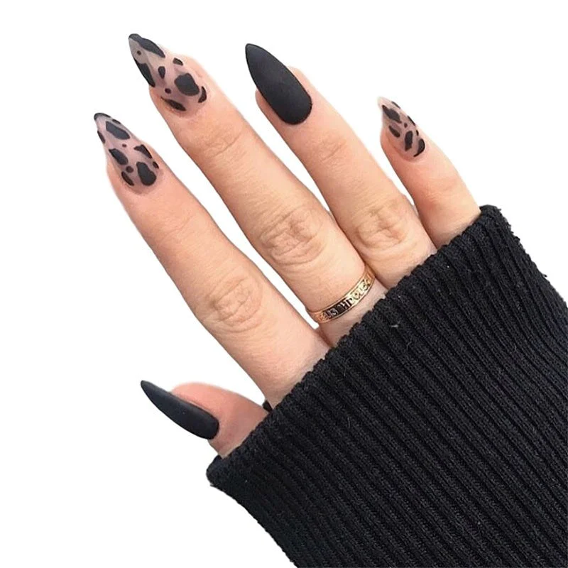 24pcs French False Nails Gradient Hit Color Fake Nail Press On Nail Manicure Nail Art Decoration Fullcover Tips With Glue-Nail Inspo