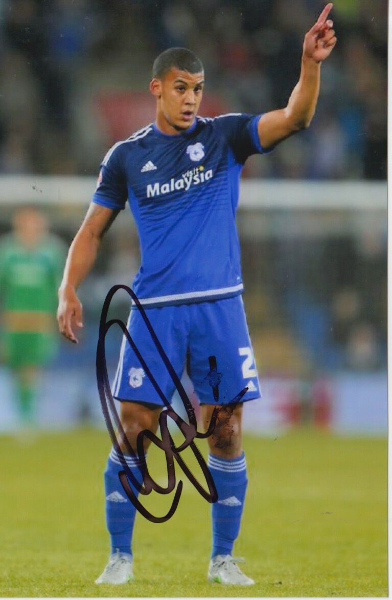 CARDIFF CITY HAND SIGNED LEE PELTIER 6X4 Photo Poster painting 2.