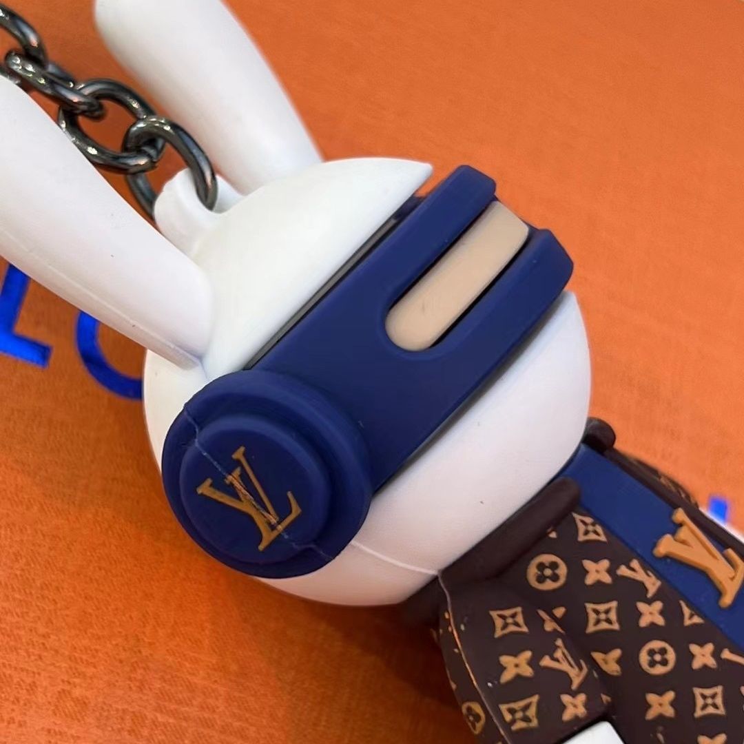 stylish lv x rabbit keychain