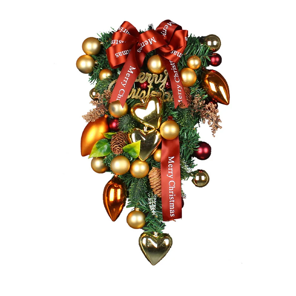 New creative ornaments upside down Christmas tree bow garland
