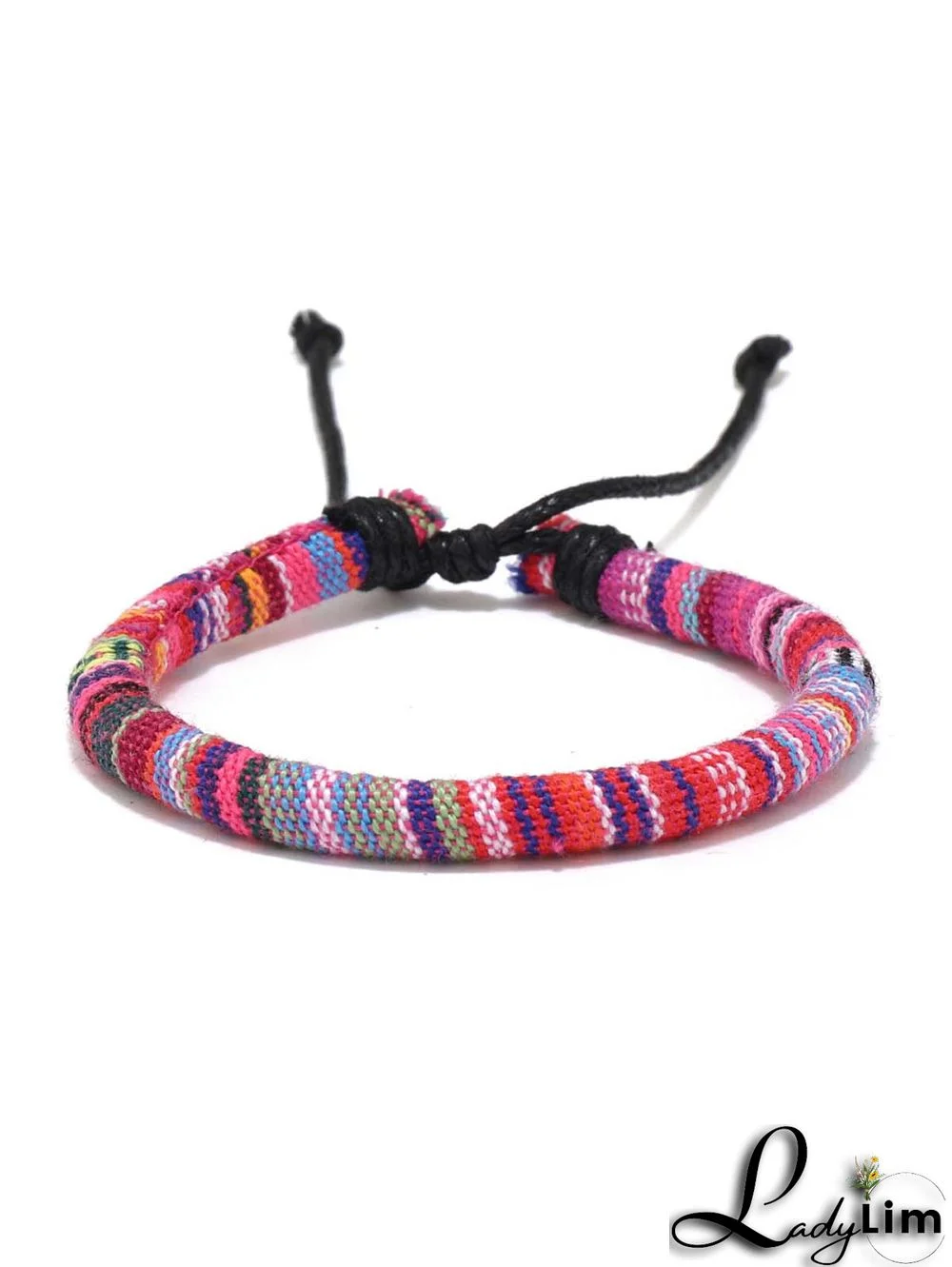Multicolor Ethnic Style Drawstring Boho Bracelet