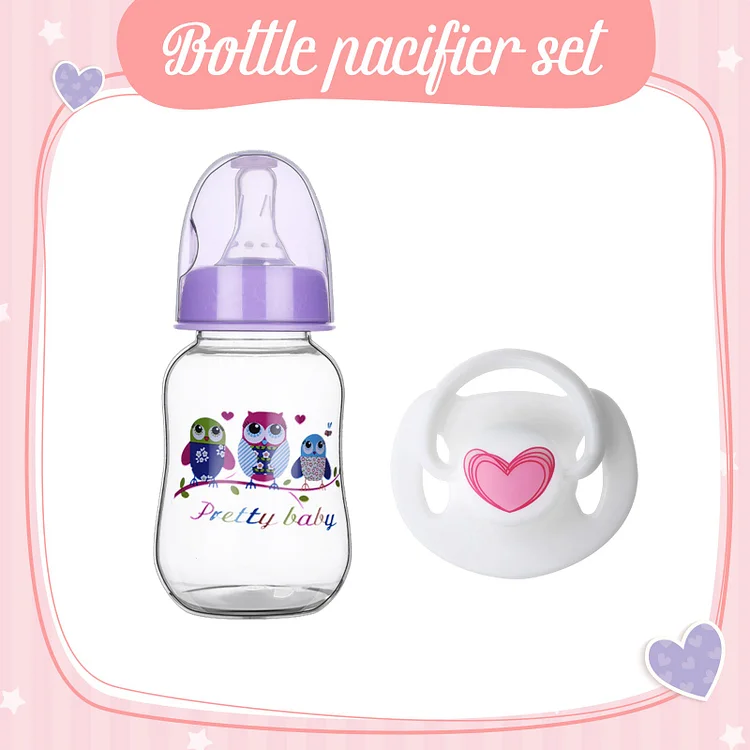 Pink Baby Dolls Pacifier & Bottle Set Babeside Baby Doll Accessories 2 Pcs