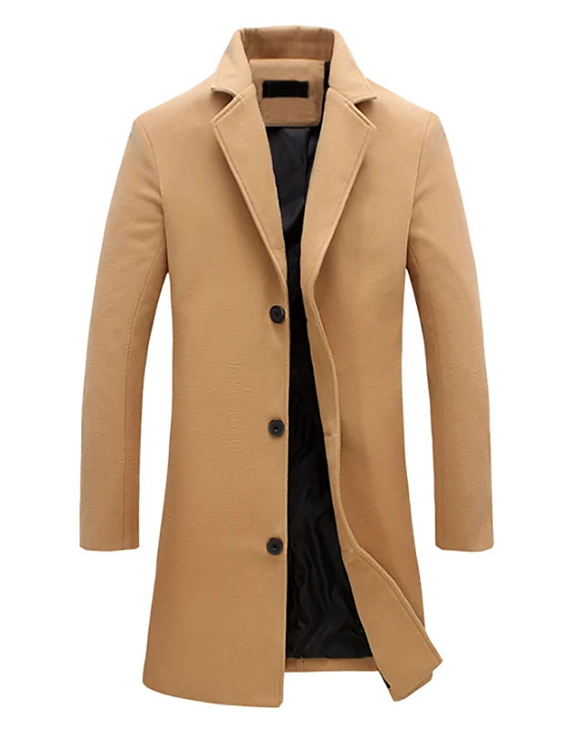 Men's Woolen Coat 5XL Large Size Slim Long Trench Coat Fashion Slim Wild Men's Jacket