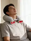 U Shape Hot Water Bag with Removable Flannel Cover Portable Neck Warmer Adjustable Snap Fastener Water Bag for Home/Office