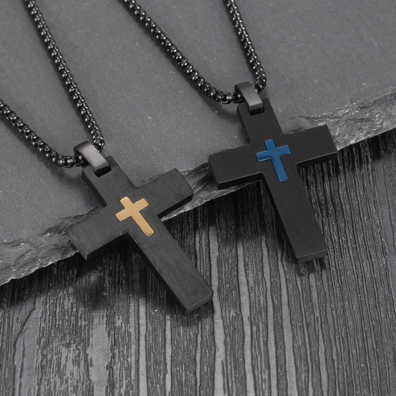 1 Piece 30*42mm 304 Stainless Steel Cross Pendant Chain Jewelry Accessories