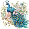 Flower Branch Peacock-Partial Special Shaped Diamond Painting 30*30CM