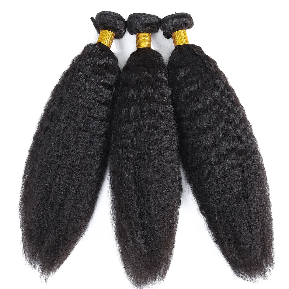 3PCS Kinky Straight Top Virgin Hair Bundles | 12–30 Inch |  Boruihair |  100% Human Hair