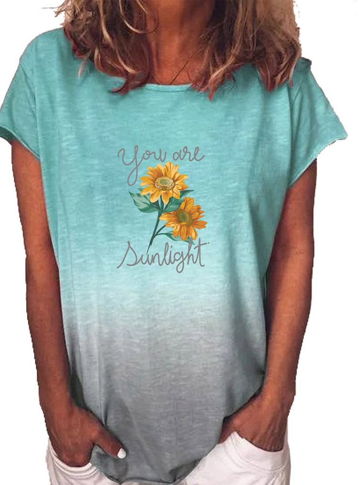 Bestdealfriday Cotton Blend Floral Short Sleeve Shirts Tops 9006425