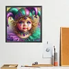 Diamond Painting-5D Full Round Drill Clown(40*40 CM)