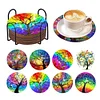8PCS-arc-en-ciel arbre-acrylique diamant peinture sous-verre
