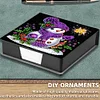 (US Local)5D DIY PU Snowman Diamond Painting Notecard Box Gem Art Sticky Note Holder
