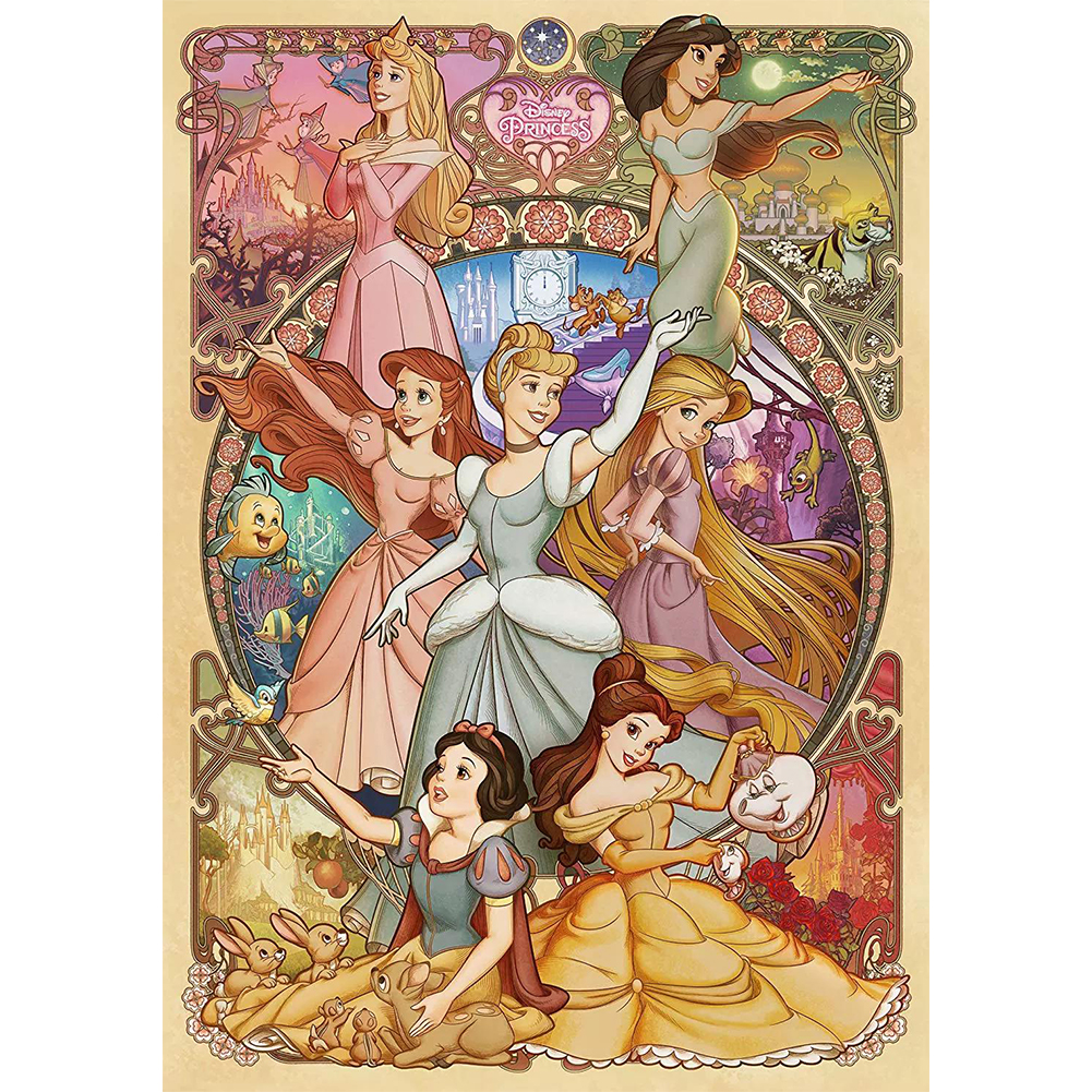 Disney Princesses Full 11CT Pre-stamped Canvas(40*57cm) Cross Stitch