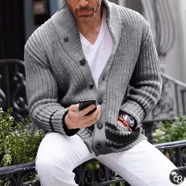 Casual Solid Color Half-Turtleneck Button Sweater Men | 168DEAL