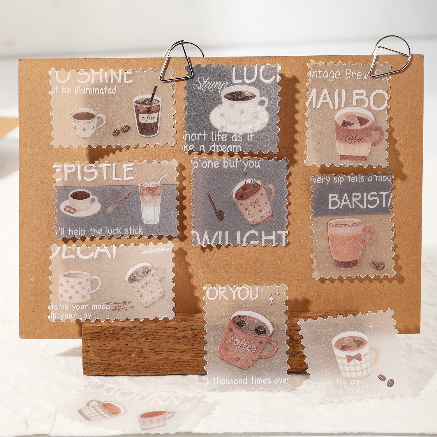 스티커 - 그녀의 주말 이메일 시리즈 빈티지 커피 여행 꽃 스탬프