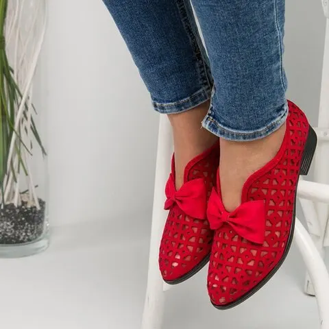 2021 Summer Loafers Bowtie Women Flats Pointed Toe Spring Shoes For Woman Platform Female Slip On Fotwear Women's Plus Size