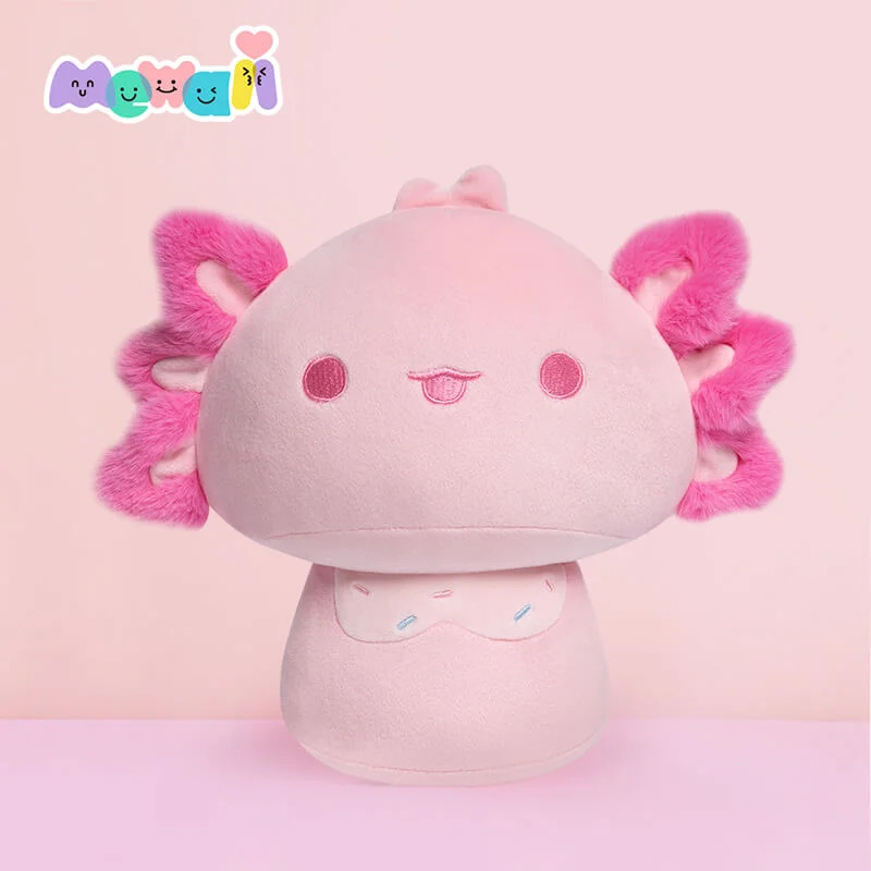 Mewaii® Mushroom Family Pink Hanalotl/Axolotl Kawaii Plush Pillow Squish Toy