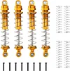 AMK Front and Rear Metal Shock for 1/10 RC Crawler TRX4 TRX6 SCX10 Truck Parts Aluminum Alloy RC Crawler car Upgrades Accessories（4pcs，Yellow ）