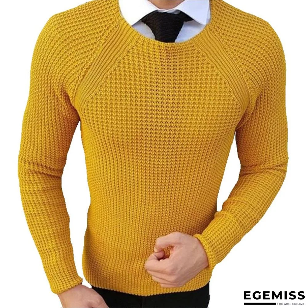 Men's Knitted Sweater Round Neck Long Sleeve Pullover | EGEMISS