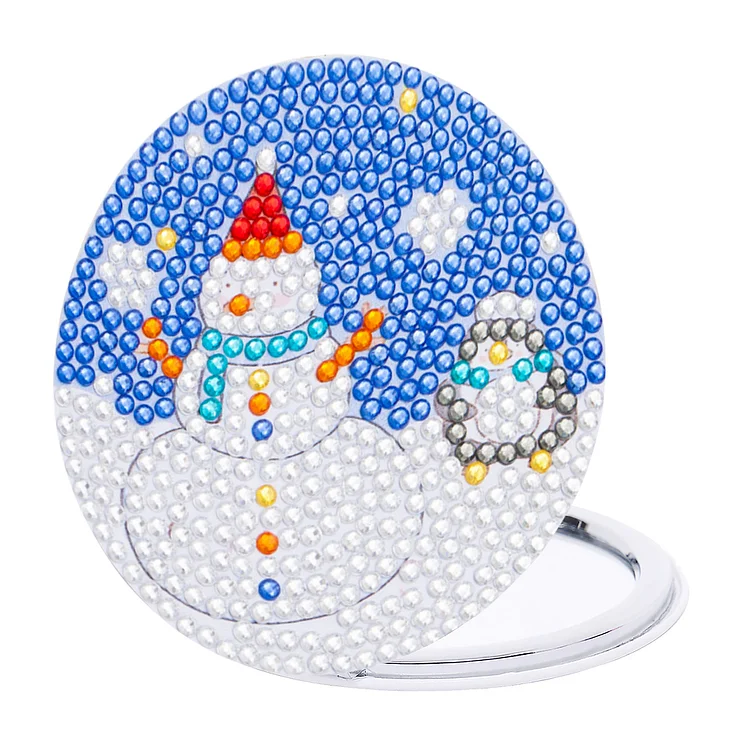 Double Sided Special Shape Diamond Art Mirror Snowman Santa Gift for Women Girls
