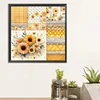 Diamond Painting-DIY Full Round Drill Retro Plaid Flowers