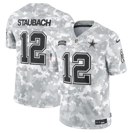 Men's Dallas Cowboys Roger Staubach  Arctic Camo 2024 Salute to Service Retired Player Limited Jersey