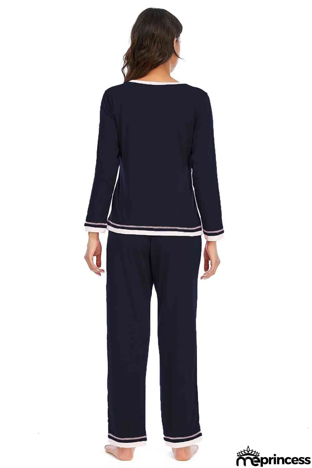 V-Neck Top and Pants Lounge Set