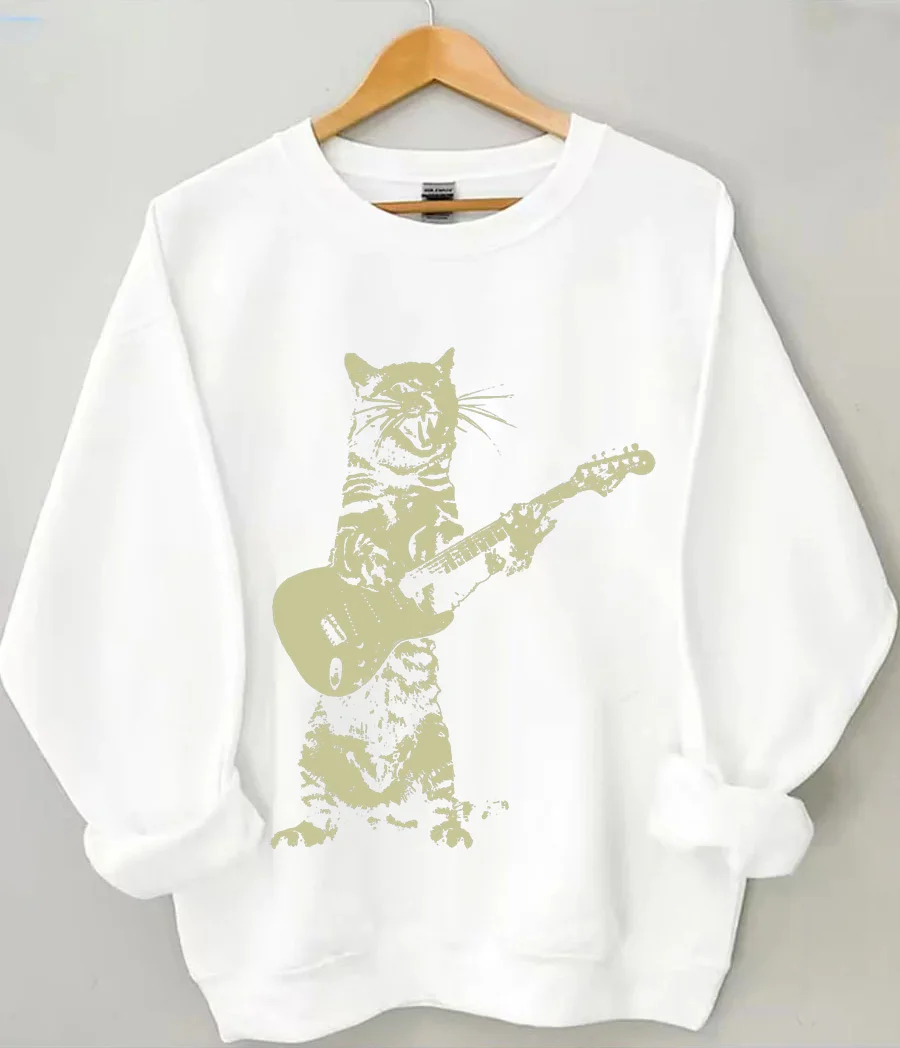 Cat playing guitar Sweatshirt