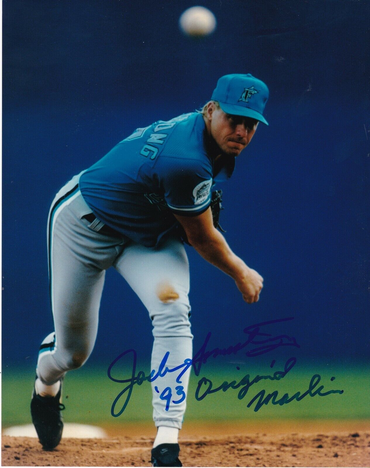 JACK ARMSTRONG FLORIDA MARLINS 93 ORIGINAL MARLIN ACTION SIGNED 8x10