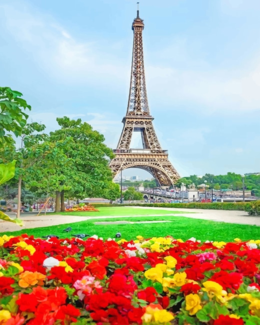 

Trocadéro Paris Garden – Paint By Numbers - 40*50CM, 501 Original