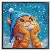 (US Only)Cat Printed Cross Stitch Kit 40x40cm DIY 14CT Thread Art Needlework Home Decor