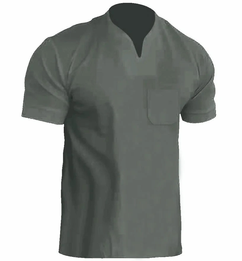 Uveng Uveng Men's Fitness Plus-Size Sports T-Shirt Men's Elastic Cotton Pocket Short-Sleeved Summer V-Neck Polo Shirt
