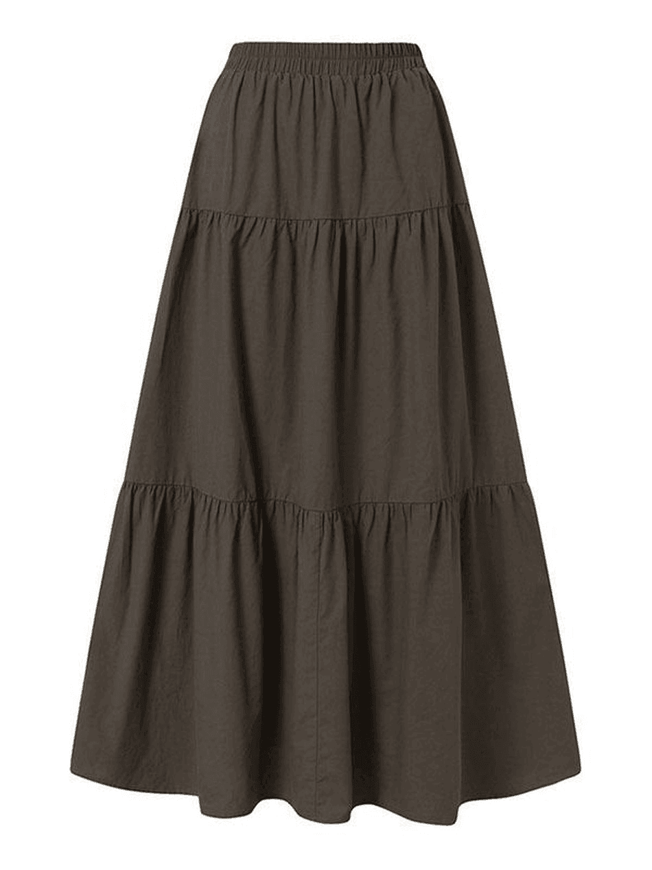 Brownm Fairy Tiered Maxi Skirt